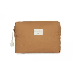 Trousse de toilette en nid d'abeille Diva Caramel