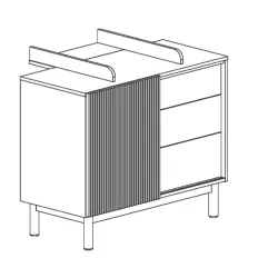 Plan à langer pour commode MOOD Clay (Argile)