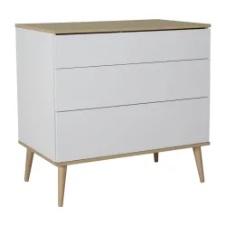 Commode 3 tiroirs FLOW White & Oat