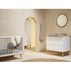 Commode 3 tiroirs FLOW White & Oat