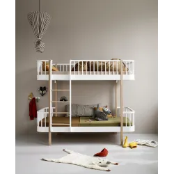 Lit superposé Wood Original Blanc et Chêne