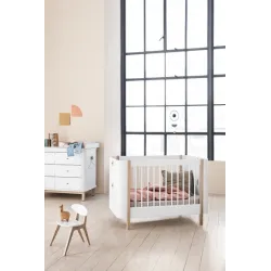 Lit Wood Mini + SANS kit junior Blanc et Chêne