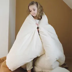 Housse de couette en gaze de coton Écru (140 x 200 cm)