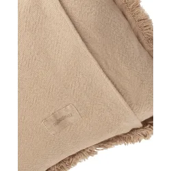 Coussin à franges Landscape en coton lavé Sesame