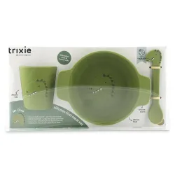 Set 1er repas en silicone - Dino Vert