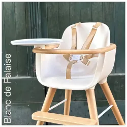 Chaise Haute Ovo Luxe Blanc et Bois Naturel