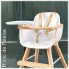 Chaise Haute Ovo Luxe Blanc et Bois Naturel