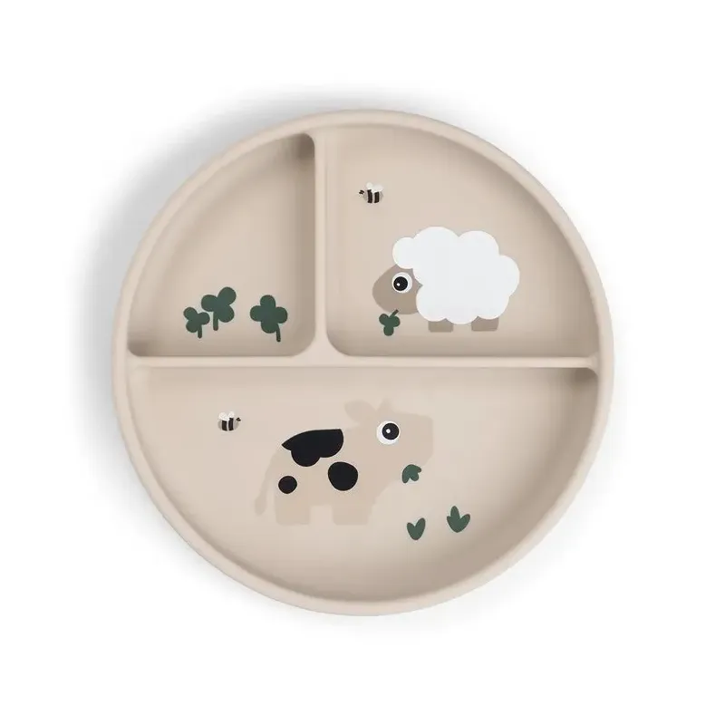 Assiette compartimentée à ventouse - Sand