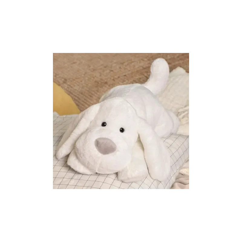 Chien Allongé Blanc 40 cm