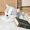 Chien Husky Allongé Gris 40 cm