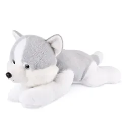 Chien Husky Allongé Gris 40 cm