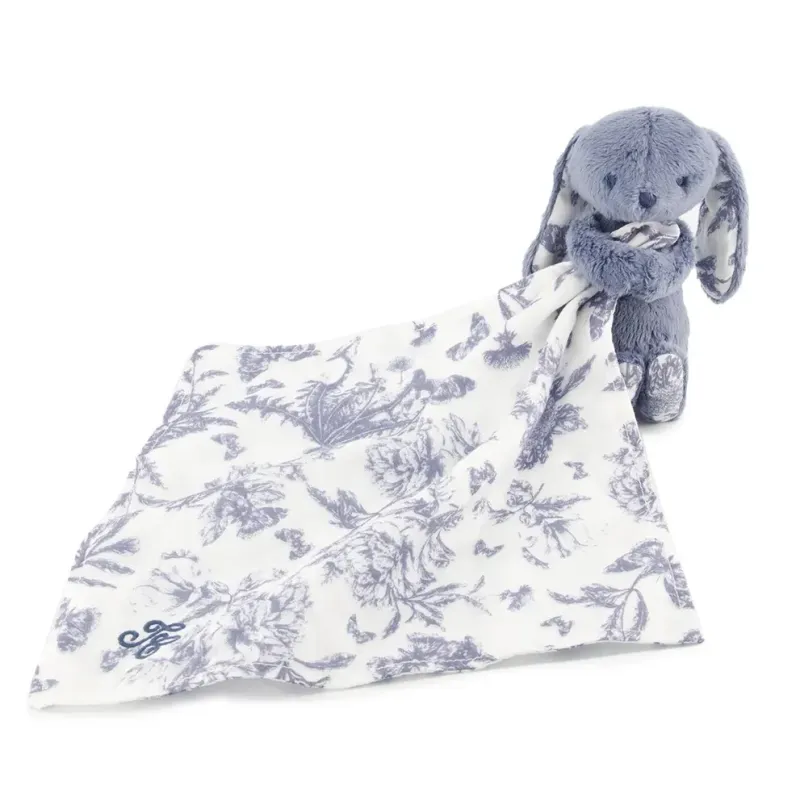 Doudou Augustin Le Lapin Toile de Jouy Bleu