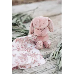 Doudou Augustin Le Lapin Toile de Jouy Rose