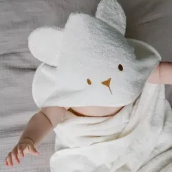 Cape de bain Ourson Ecru