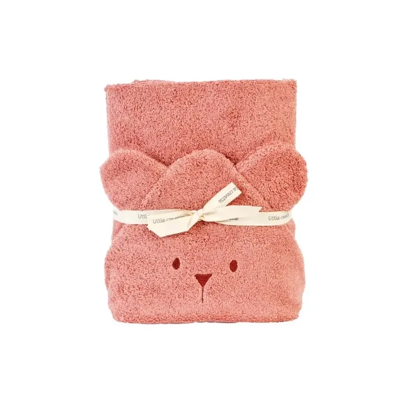 Cape de bain Ourson Bois de Rose