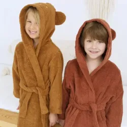 Peignoir enfant à capuche Ourson Caramel