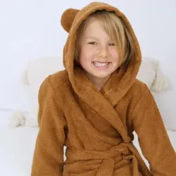 Peignoir enfant à capuche Ourson Caramel