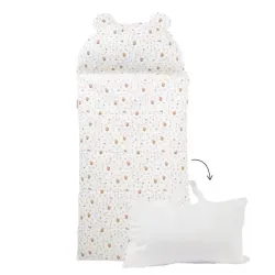 Sac de couchage pour maternelle avec oreiller intégré Noisettes