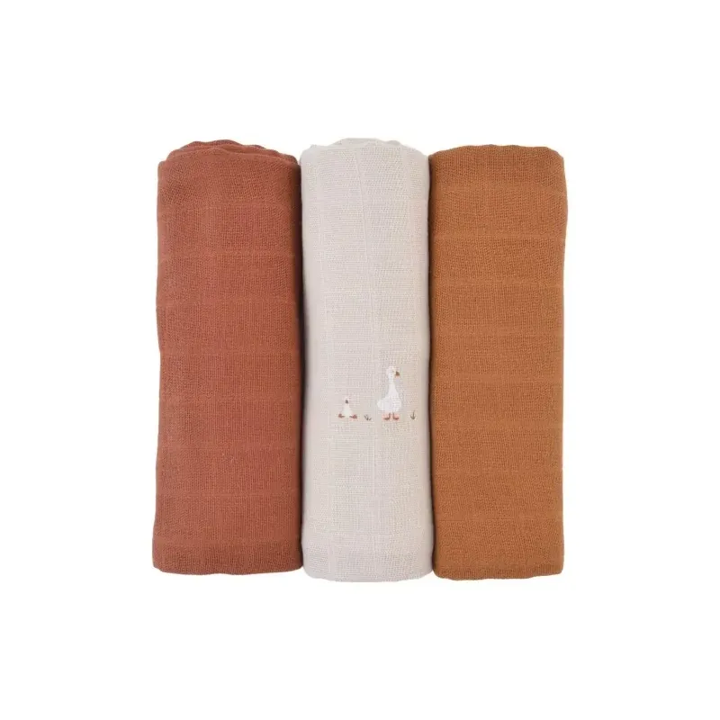 Lot de 3 langes en coton Bio Nils