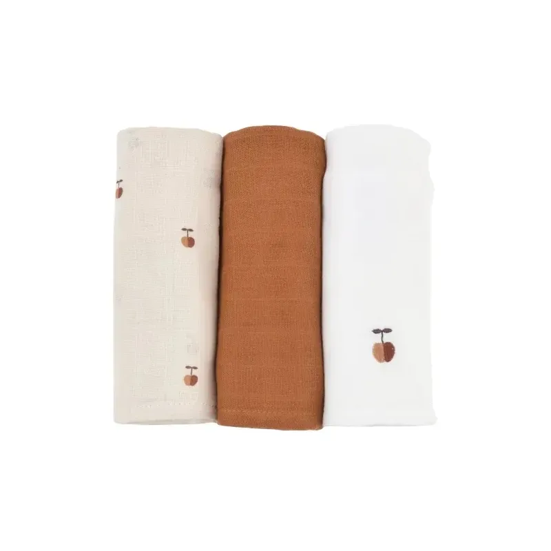 Lot de 3 langes en coton Bio Pom Pouce