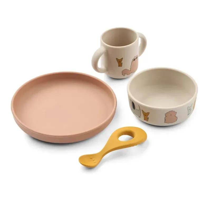 Set repas en Silicone Vivi Cats and Dogs Sandy