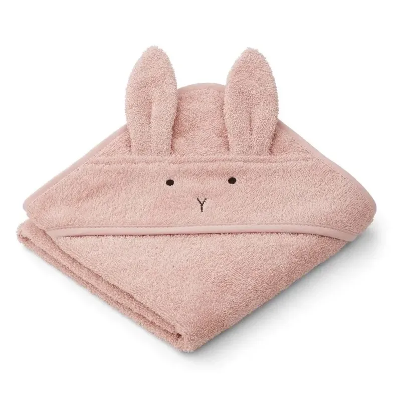 Cape de bain ALBERT Lapin ROSE (70 x 70 cm)