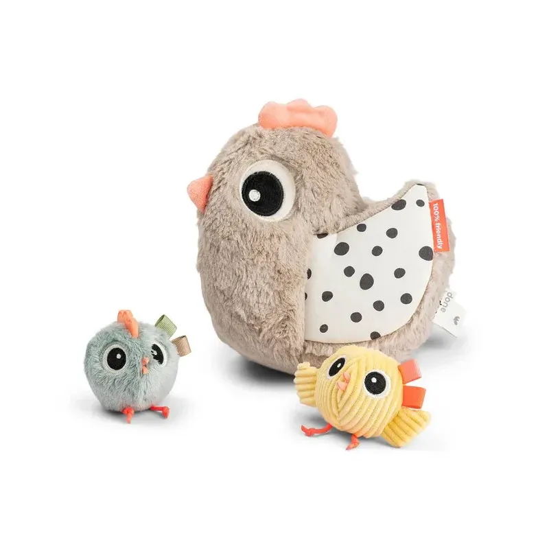 Jouet d'éveil Hide & Seek Clucky Sable