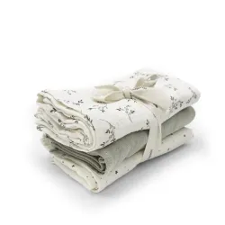 Lot de 3 langes en coton Bio Olive Bloom