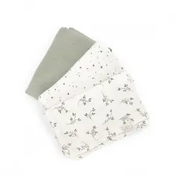 Lot de 3 langes en coton Bio Olive Bloom