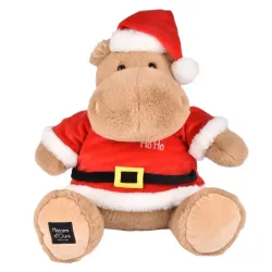 Hippo Père Noël Beige Sable 38 cm