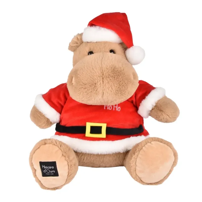 Hippo Père Noël Beige Sable 38 cm