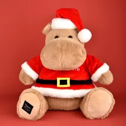 Hippo Père Noël Beige Sable 38 cm