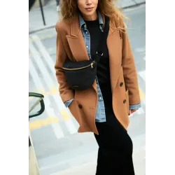 Custine Le Sac Banane Velours Côtelé Noir