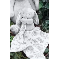 Doudou Augustin Le Lapin Toile de Jouy Gris