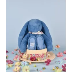 Lapin Fleurette Bleu 25 cm