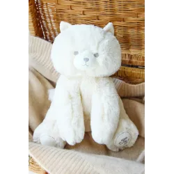 Peluche Odilon le chaton 25 cm Ecru