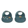 Lot de 2 Bavoirs en Silicone Ember Arctic Sea