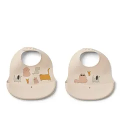 Lot de 2 Bavoirs en Silicone Ember Cats and Dogs