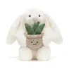 Cream Bunny with Plant