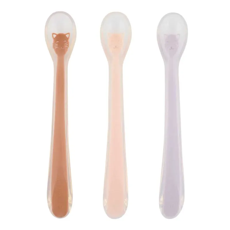 Lot de 3 cuillères en silicone (1er âge) Mrs Chat