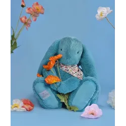 Lapin Fleurette Turquoise 50 cm