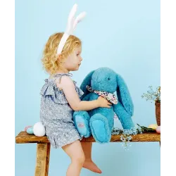 Lapin Fleurette Turquoise 50 cm