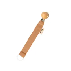 Attache Sucette Gaze de coton Camel