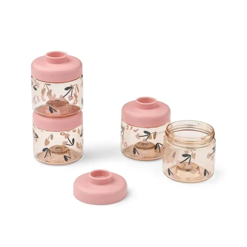 Lot de 4 Boites Alimentaires pour bébé Dominique - Cherry Heart Rosey