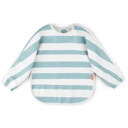 Bavoir à manches, Stripes Blue  (6 - 18 mois)