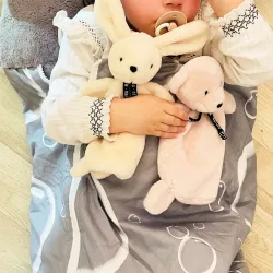 Doudou Ours Rose Poudre Dorlotin