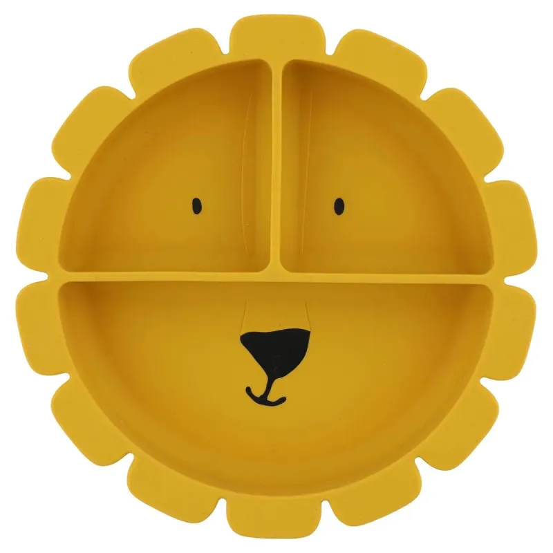 Assiette silicone compartimentée à ventouse Mr Lion