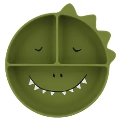 Assiette silicone compartimentée à ventouse Mr Dino