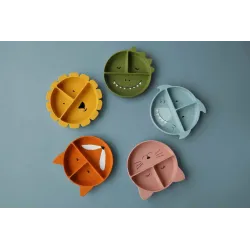 Assiette silicone compartimentée à ventouse Mrs Chat