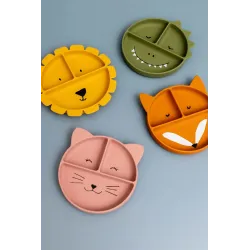Assiette silicone compartimentée à ventouse Mrs Chat
